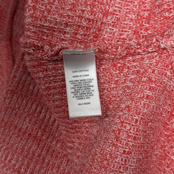 Express Sweater Womens Medium Red White Marled Chunky Oversized Preppy Comfy - Picture 7 of 8